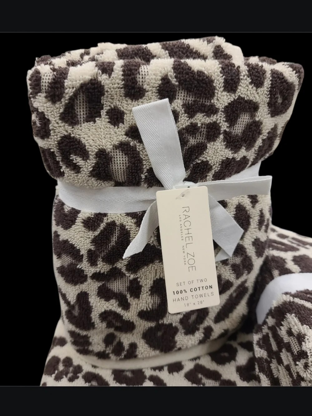8pc Rachel Zoe Leopard Cheetah Animal Print Bath Hand Washcloth Towel Set NEW
